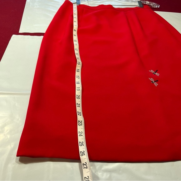 John Meyer of Norwich RED Dragonfly Blazer Skirt SET Business Suit Women’s Sz 12 - Picture 13 of 16